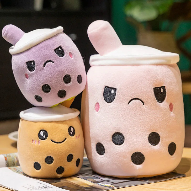 Reversible Boba Plush – Double-Sided Milk Tea Toy