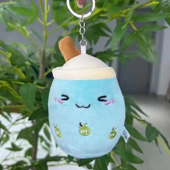 Kawaii Bubble Tea Plush Keychain – Soft Stuffed Boba Pendant
