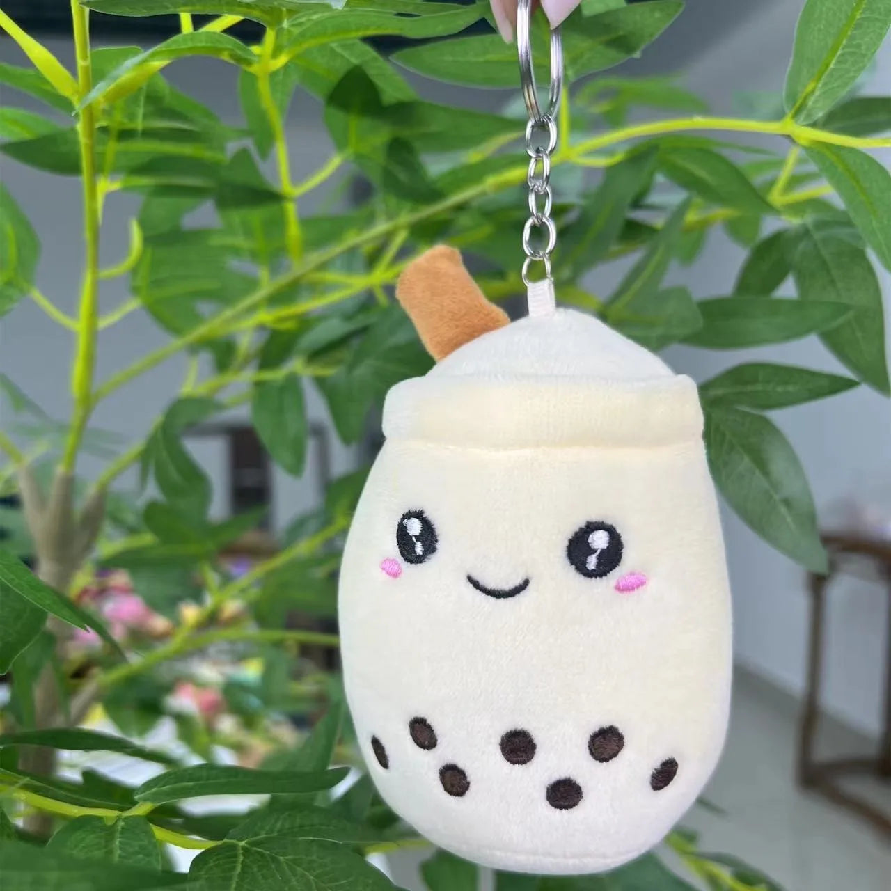 Kawaii Bubble Tea Plush Keychain – Soft Stuffed Boba Pendant
