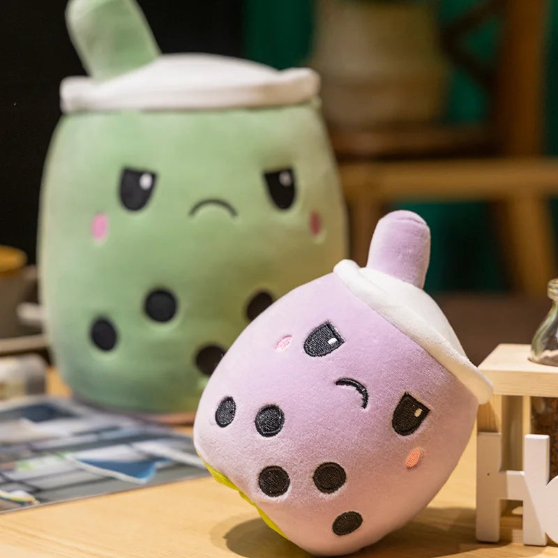 Reversible Boba Plush – Double-Sided Milk Tea Toy