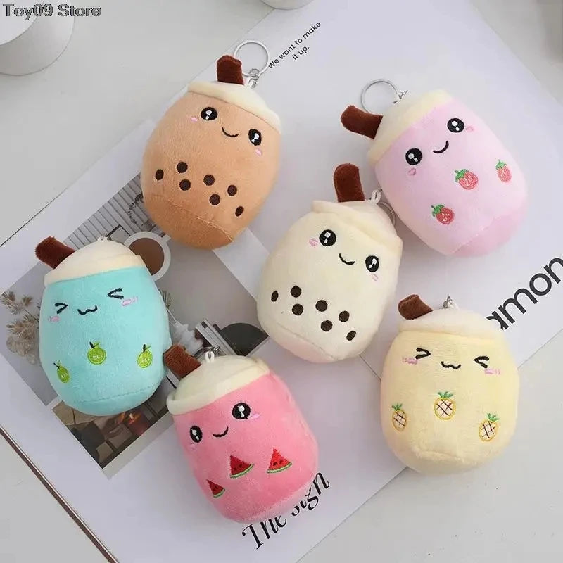 Kawaii Bubble Tea Plush Keychain – Soft Stuffed Boba Pendant