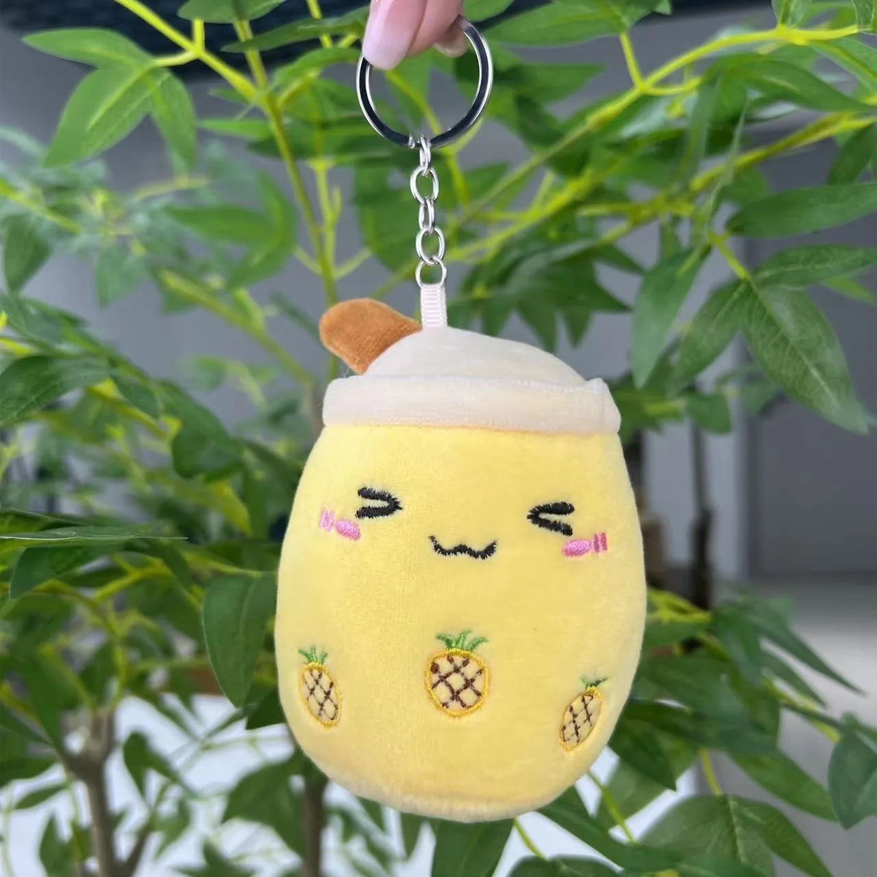 Kawaii Bubble Tea Plush Keychain – Soft Stuffed Boba Pendant