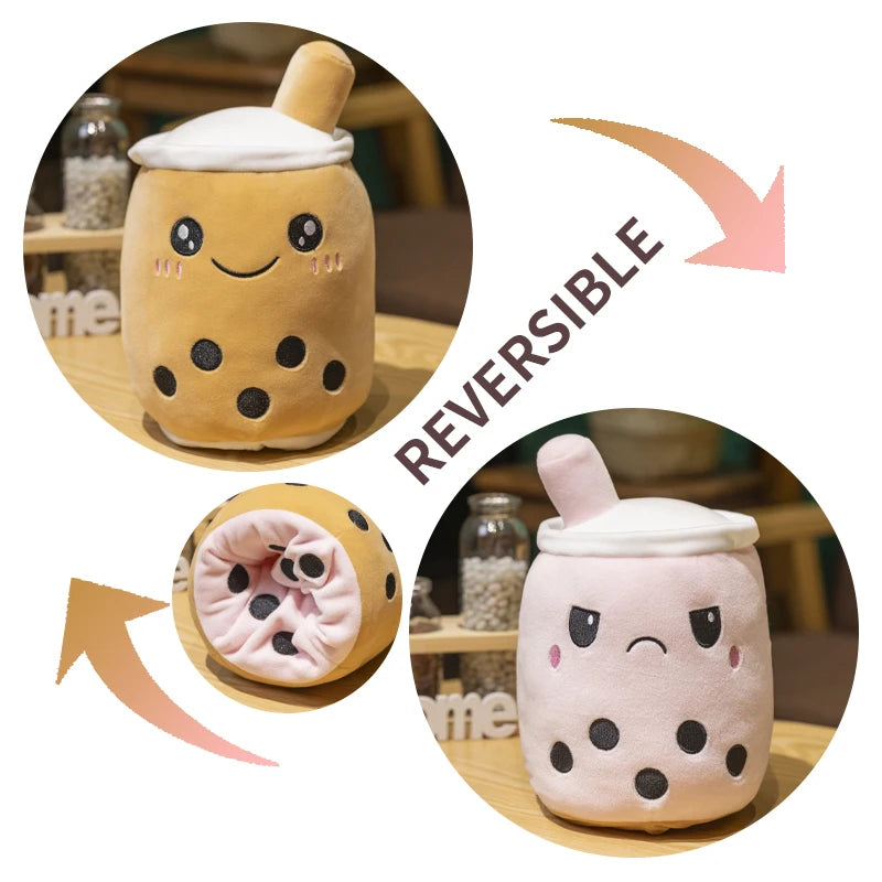 Reversible Boba Plush – Double-Sided Milk Tea Toy