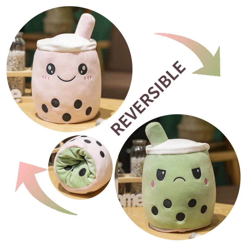 Reversible Boba Plush – Double-Sided Milk Tea Toy