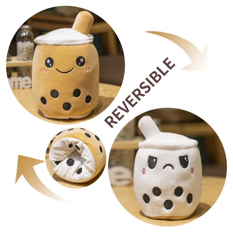 Reversible Boba Plush – Double-Sided Milk Tea Toy
