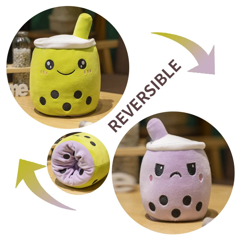 Reversible Boba Plush – Double-Sided Milk Tea Toy