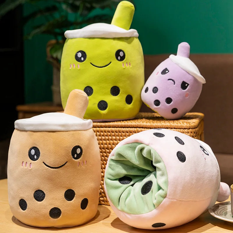 Reversible Boba Plush – Double-Sided Milk Tea Toy